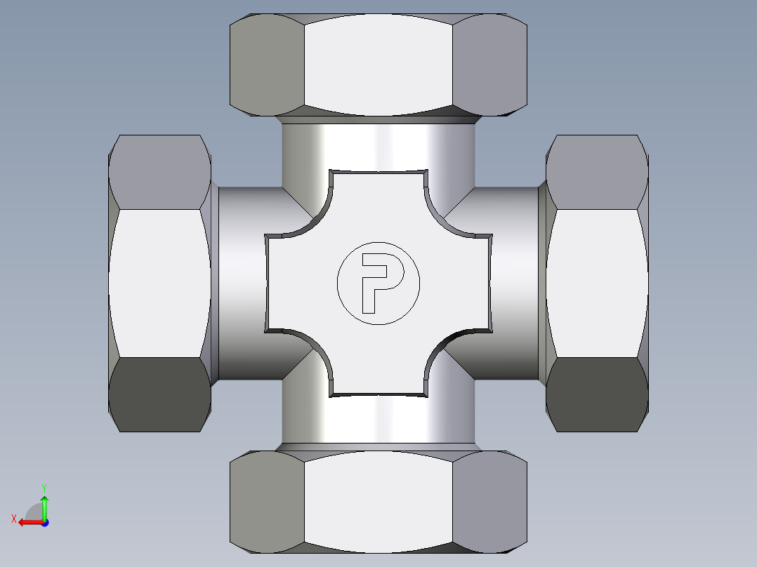 卡套式工业通用硬管接头EO_Union_cross_K42LCF后视图