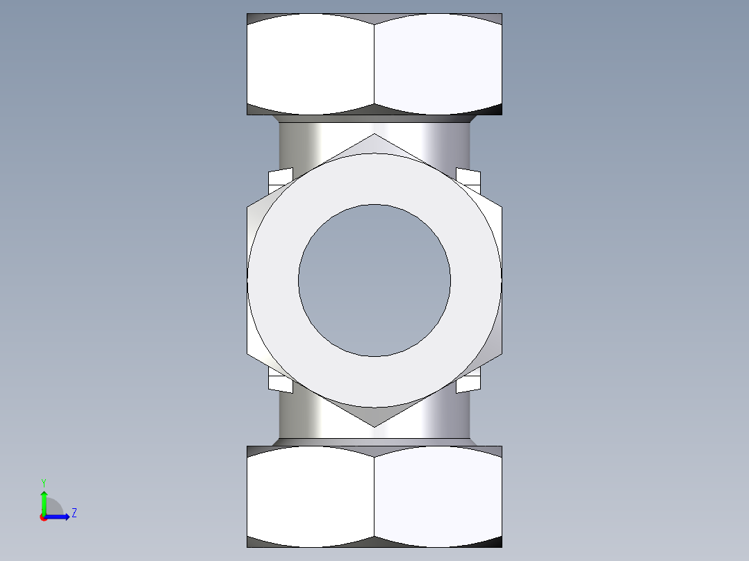 卡套式工业通用硬管接头EO_Union_cross_K42LCF左视图