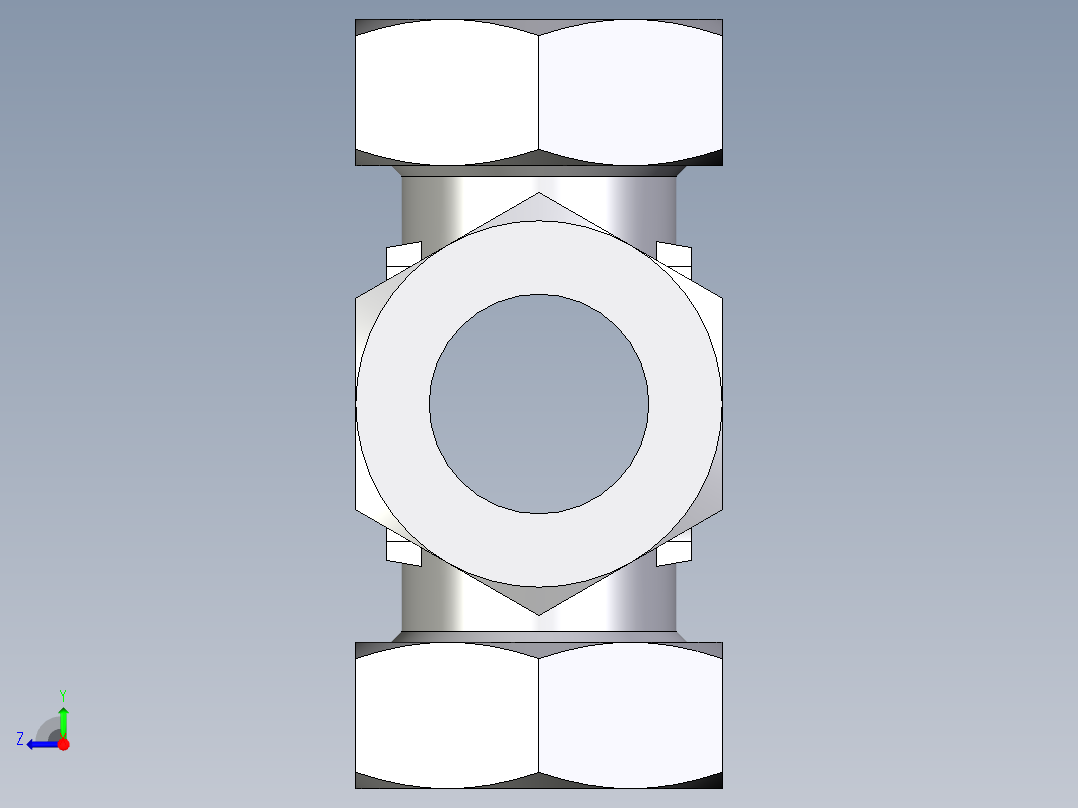 卡套式工业通用硬管接头EO_Union_cross_K42LCF右视图