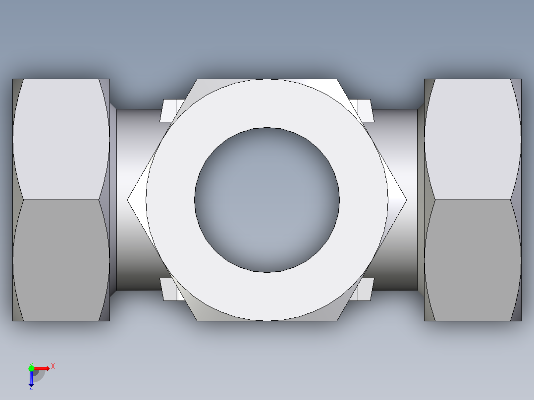 卡套式工业通用硬管接头EO_Union_cross_K42LCF俯视图