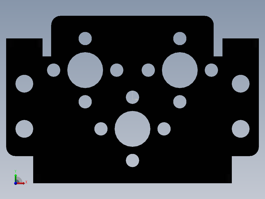 996R舵机支架前视图