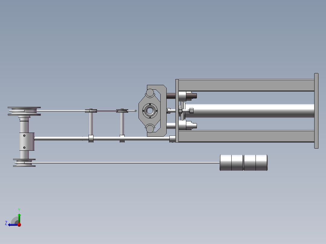 数控机床机械式自动送料机右视图