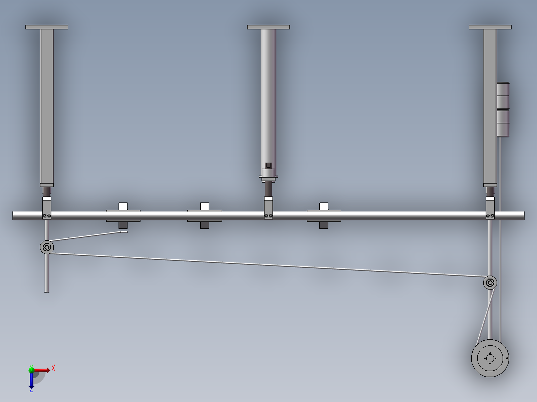 数控机床机械式自动送料机俯视图