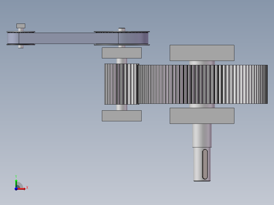 齿轮啮合传动前视图