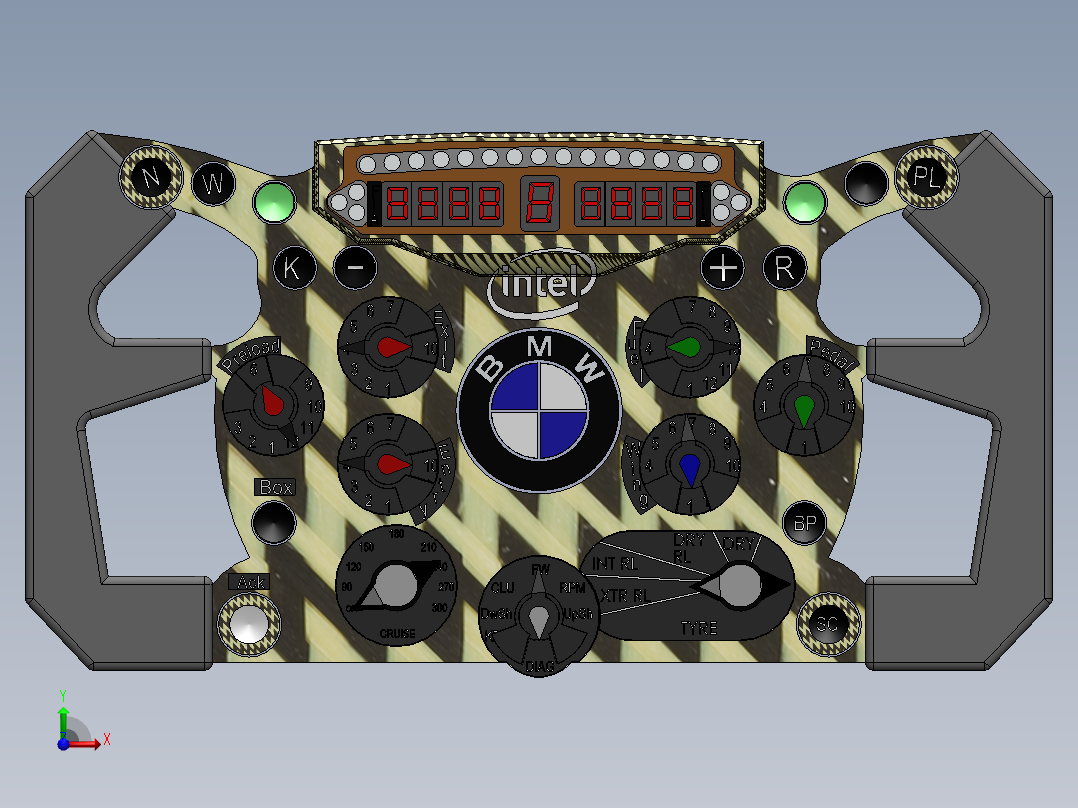 solidworks F1赛车<span style='color: red'>方向盘</span>
