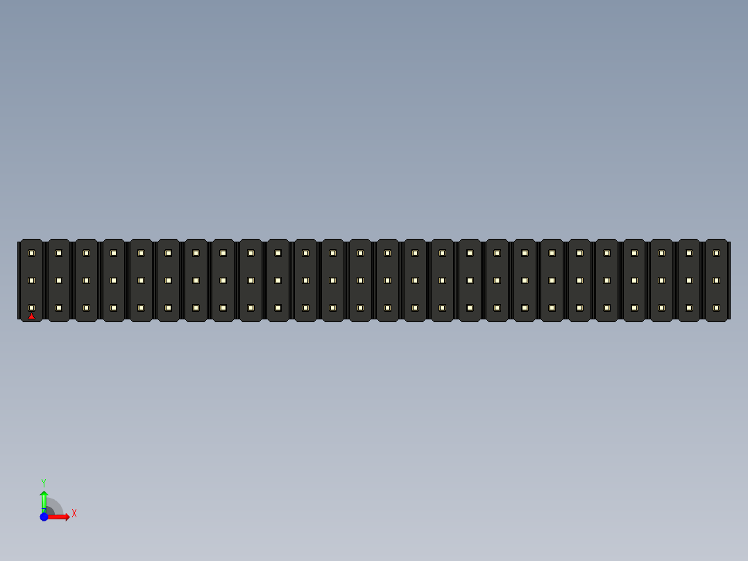 彩色公头100mil（2.54mm）系列-DS1021_black_3x26p_100mil_Type43_rev1.0前视图