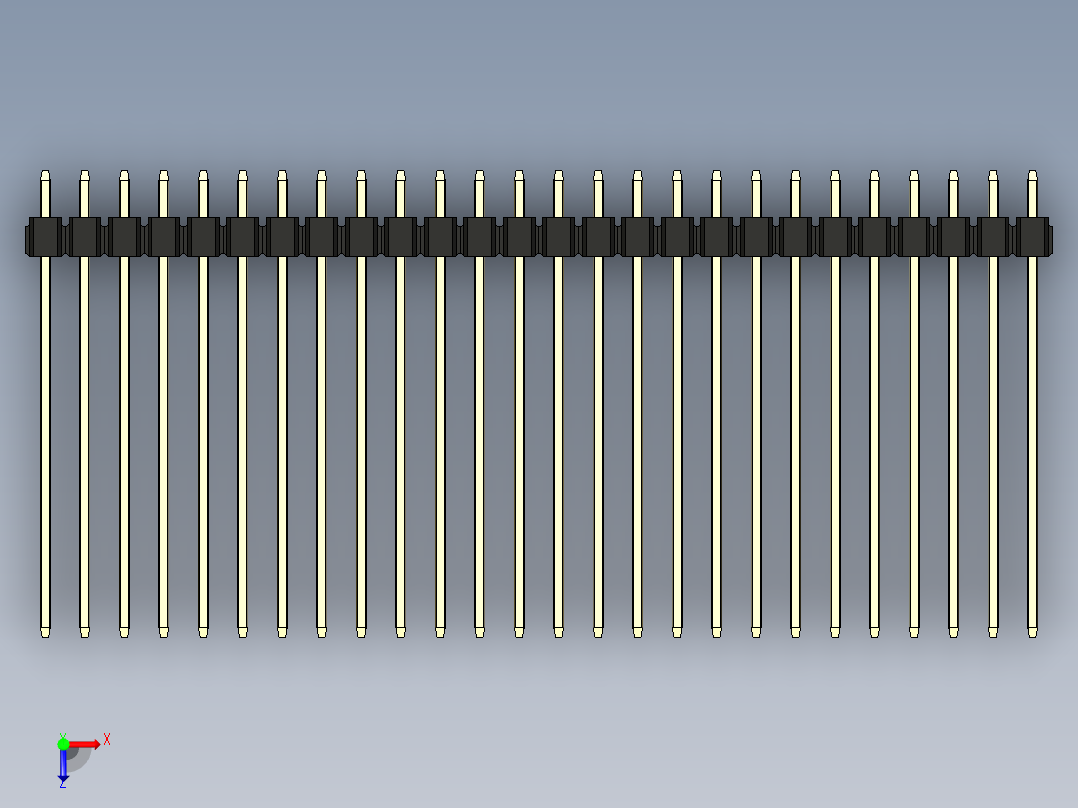 彩色公头100mil（2.54mm）系列-DS1021_black_3x26p_100mil_Type43_rev1.0俯视图