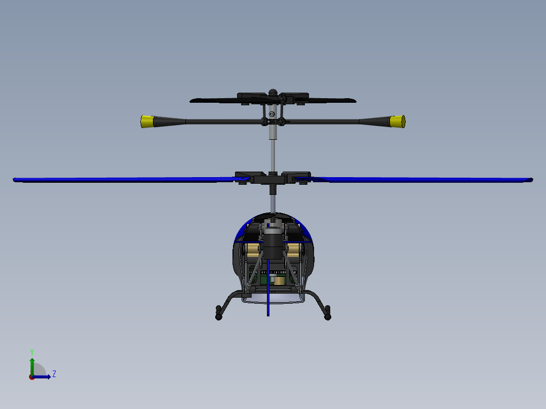 直升飞机 飞机模型设计 (88)左视图