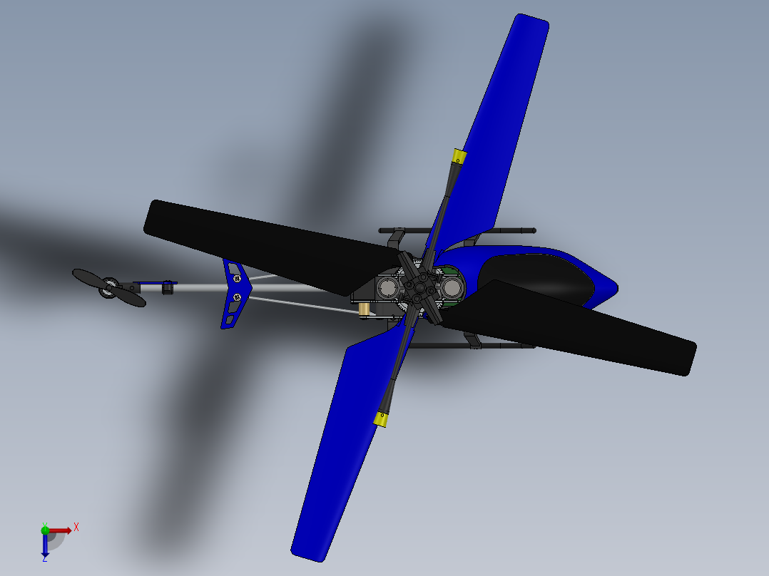 直升飞机 飞机模型设计 (88)俯视图