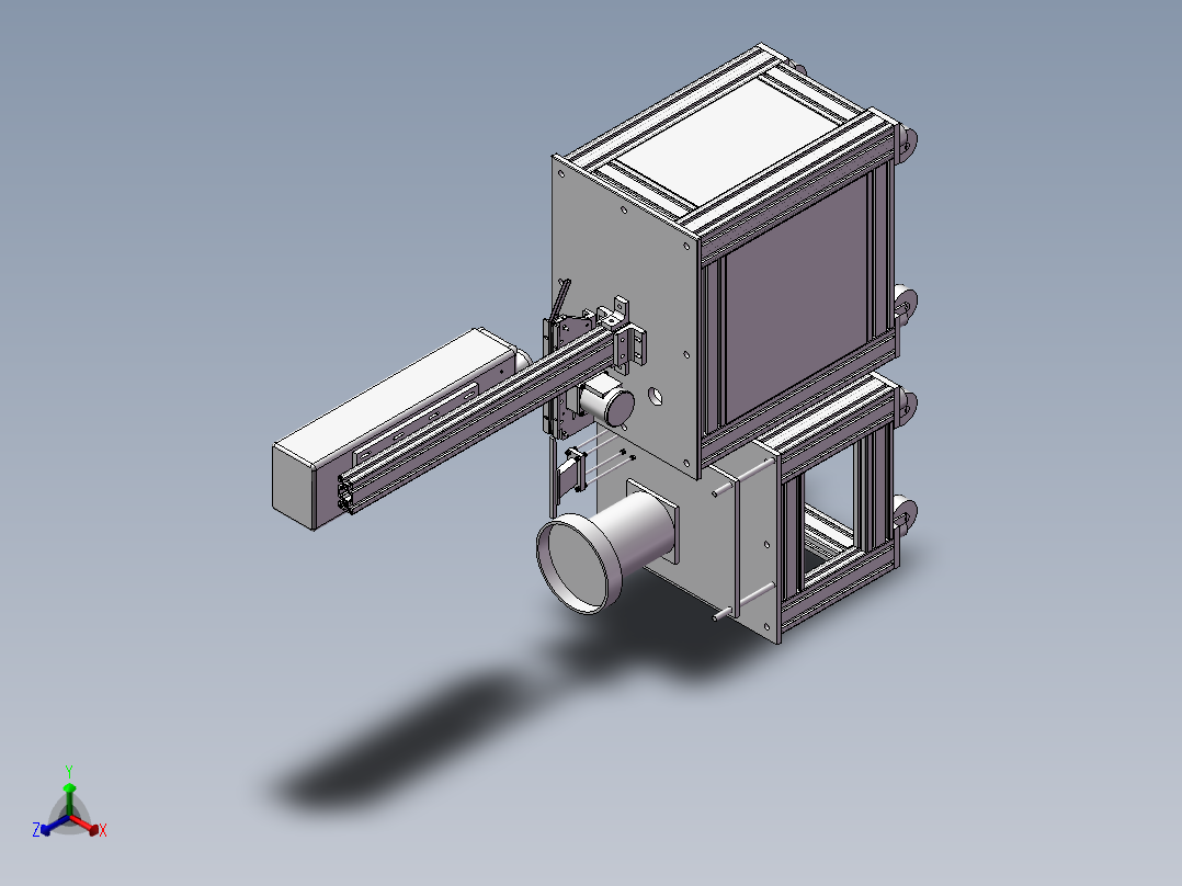 镭射机3D+2D图正等轴测图