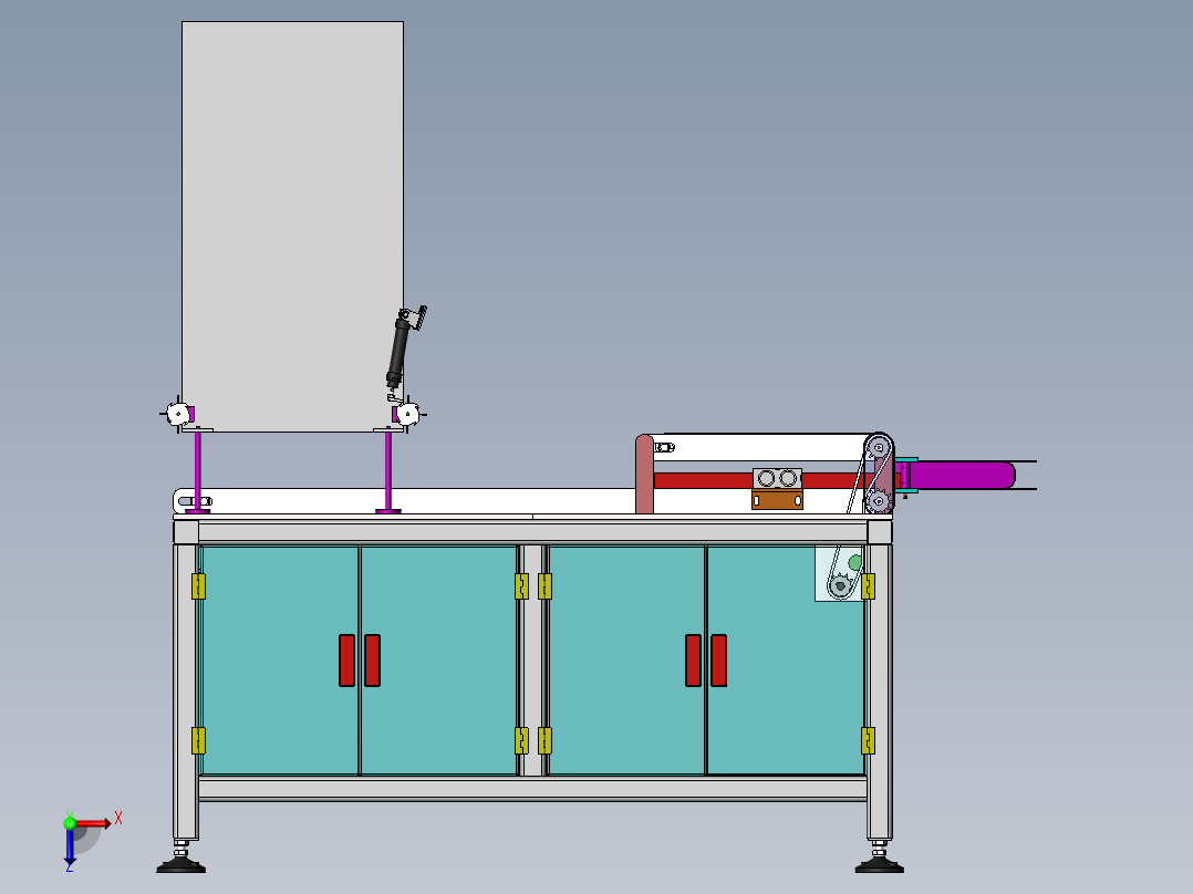 水平螺旋设备俯视图