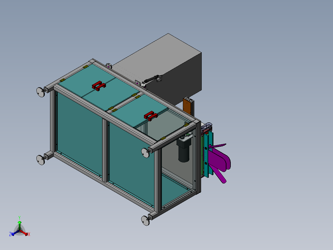 水平螺旋设备正等轴测图