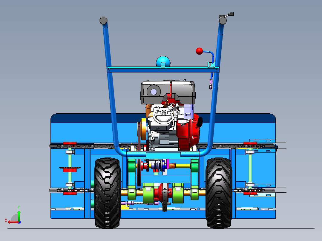 高速割晒机后视图