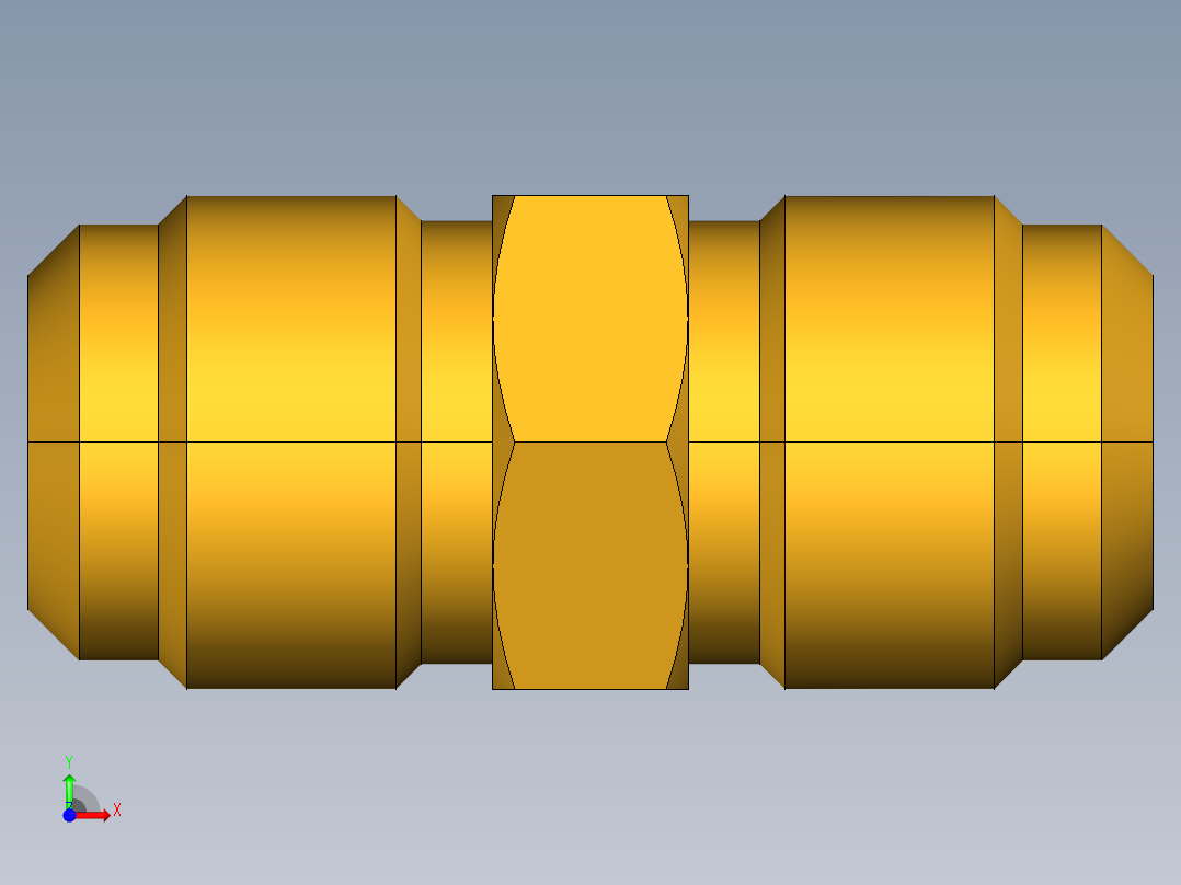 扩口式工业通用硬管接头Union 42F-12前视图