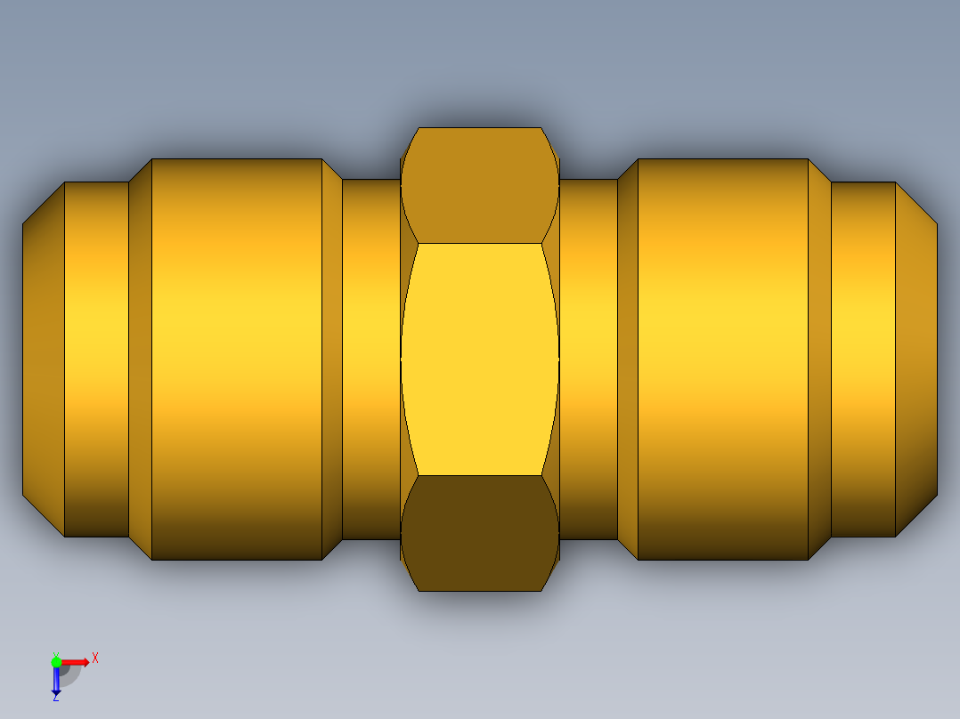 扩口式工业通用硬管接头Union 42F-12俯视图