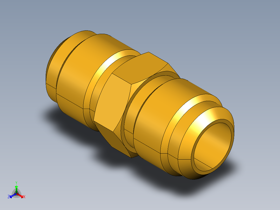 扩口式工业通用硬管接头Union 42F-12正等轴测图
