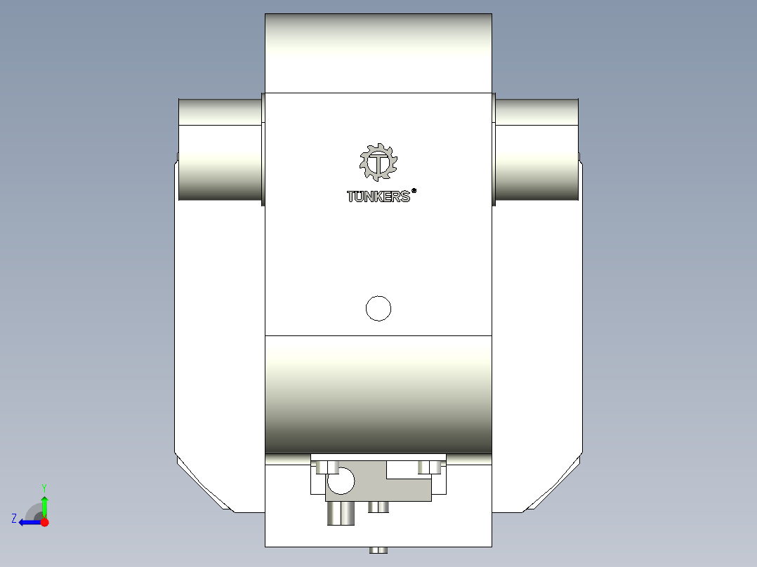 德克斯TUNKERS气缸数模KS_160_2_BD_A00_T12_135GRAD右视图