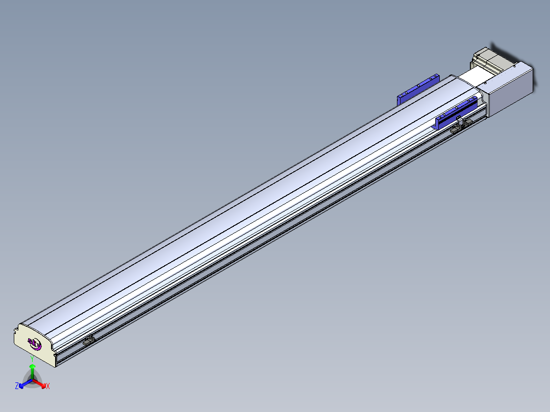 同步带滑台-半封闭B17H-L50-S1500-R-P75-D3正等轴测图
