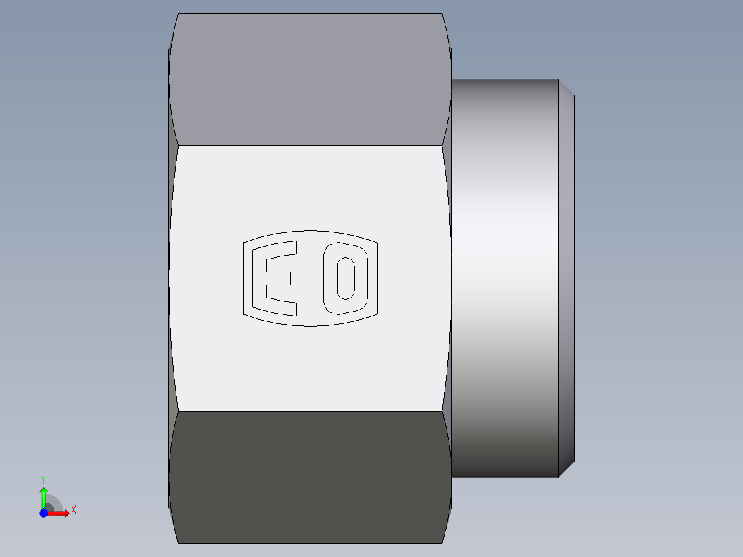 卡套式工业通用硬管接头EO_Swivel_connector_GAI42LMCFX前视图