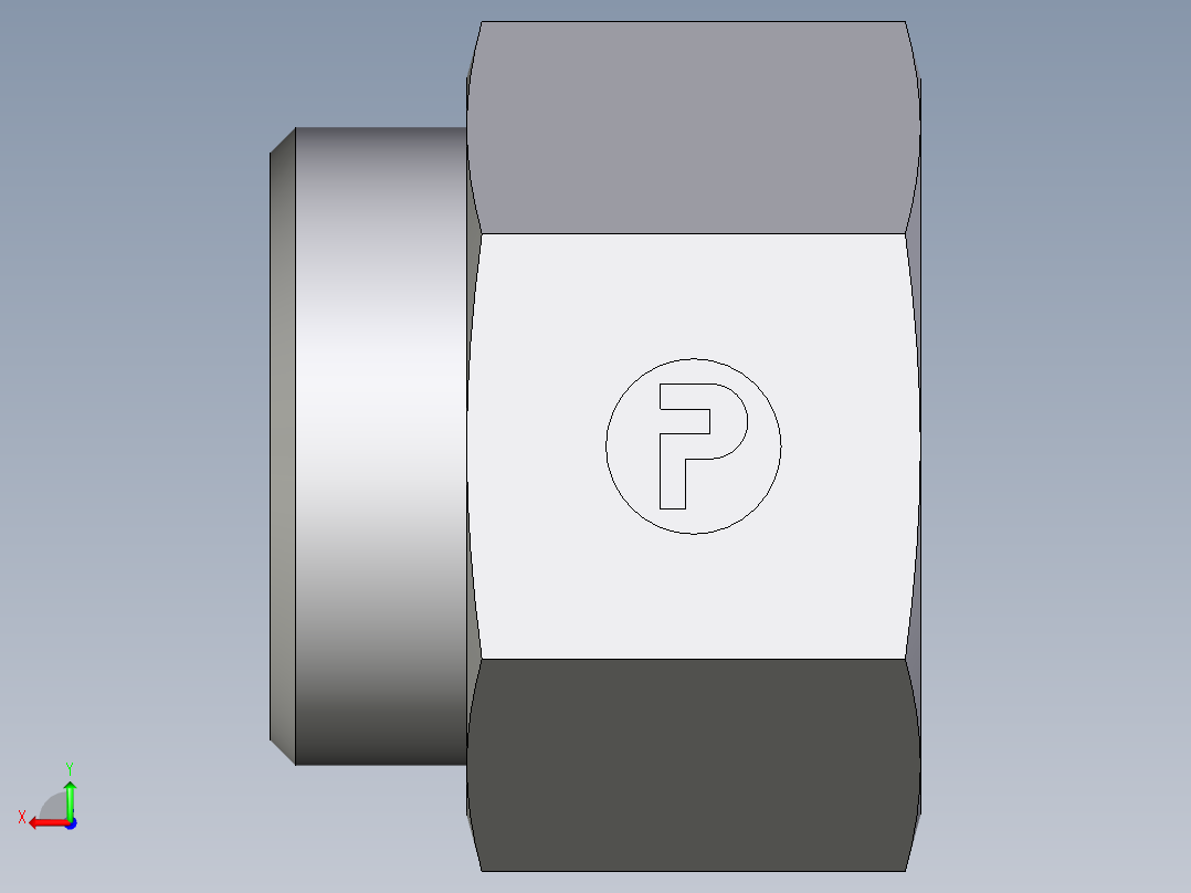卡套式工业通用硬管接头EO_Swivel_connector_GAI42LMCFX后视图