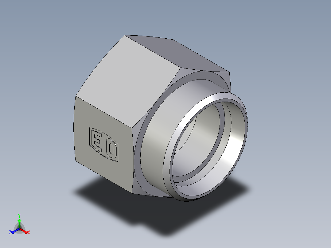 卡套式工业通用硬管接头EO_Swivel_connector_GAI42LMCFX正等轴测图