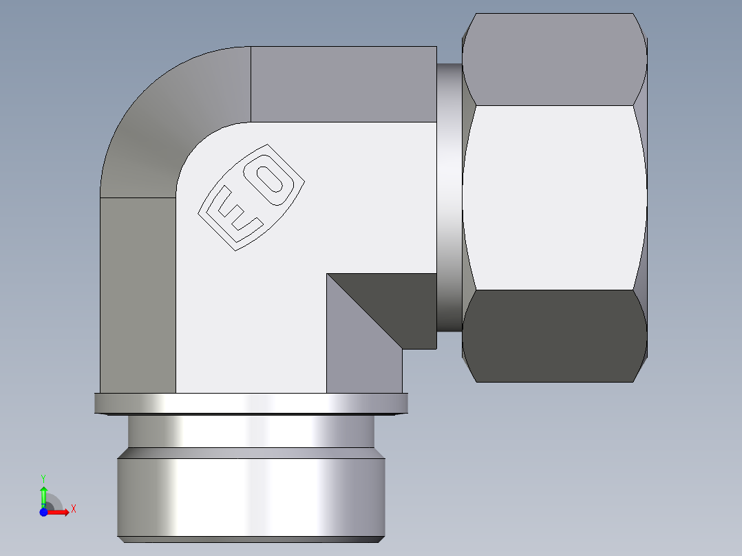 卡套式工业通用硬管接头EO_Male_stud_elbow_WE30SR71前视图