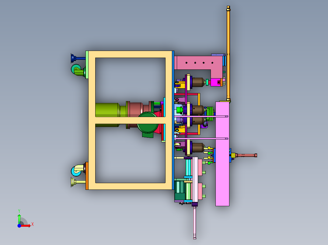 圆柱电芯滚压设备前视图
