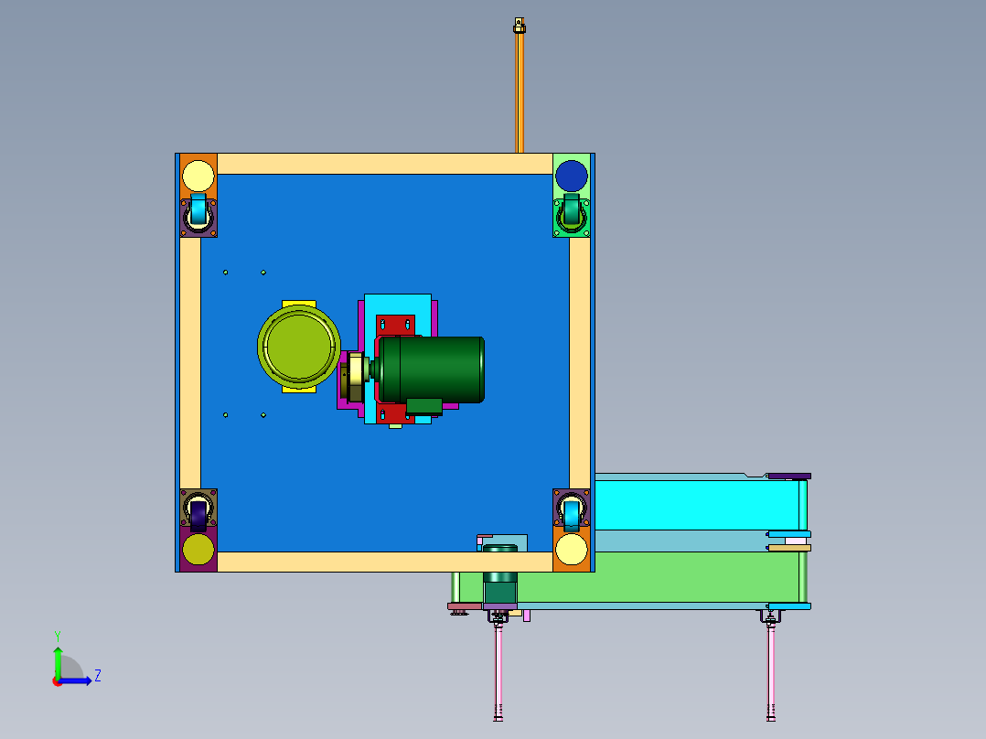 圆柱电芯滚压设备左视图