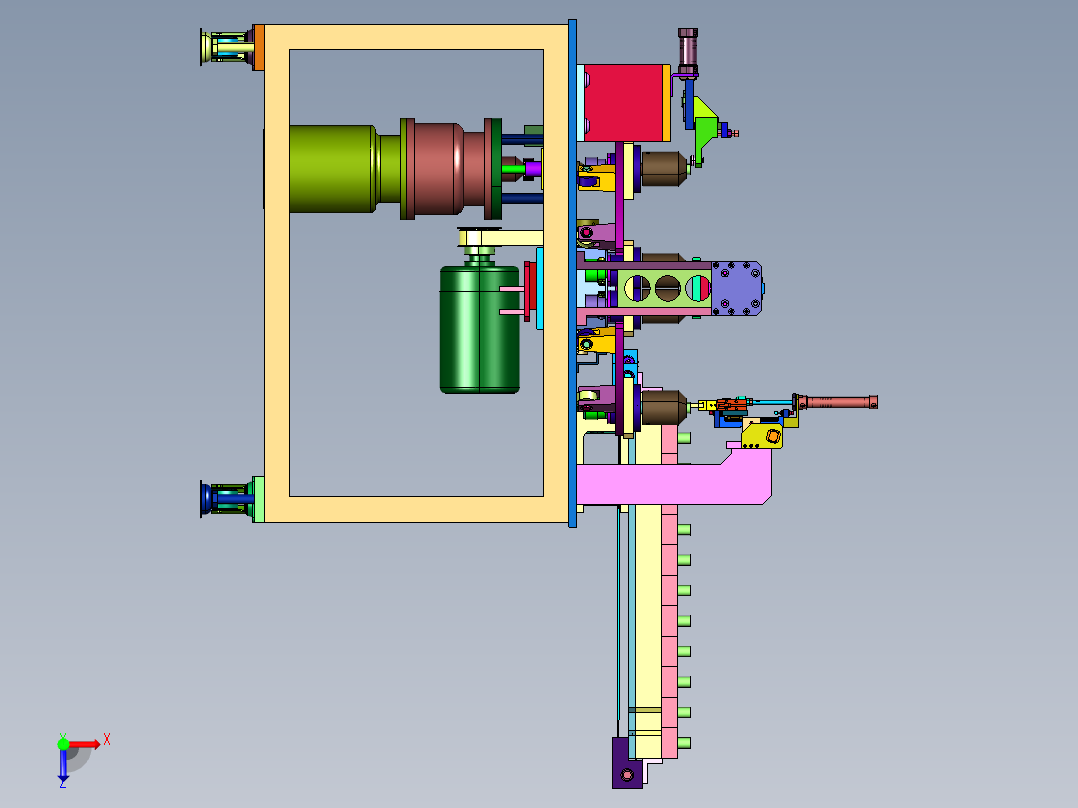圆柱电芯滚压设备俯视图