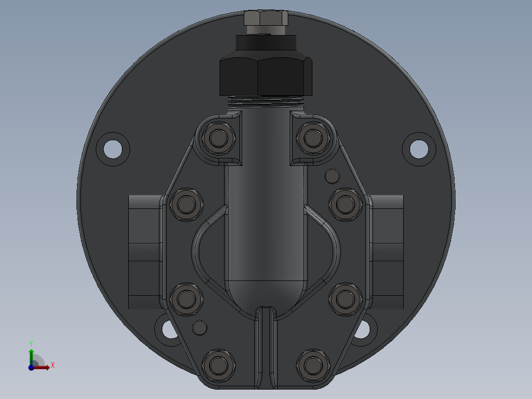 带溢流阀的外啮合齿轮泵sw20可编辑前视图