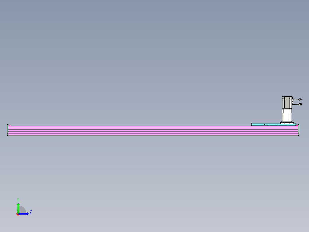 东锦齿条传动DH210G-L167-S2050-BU-减速机+P750W左视图