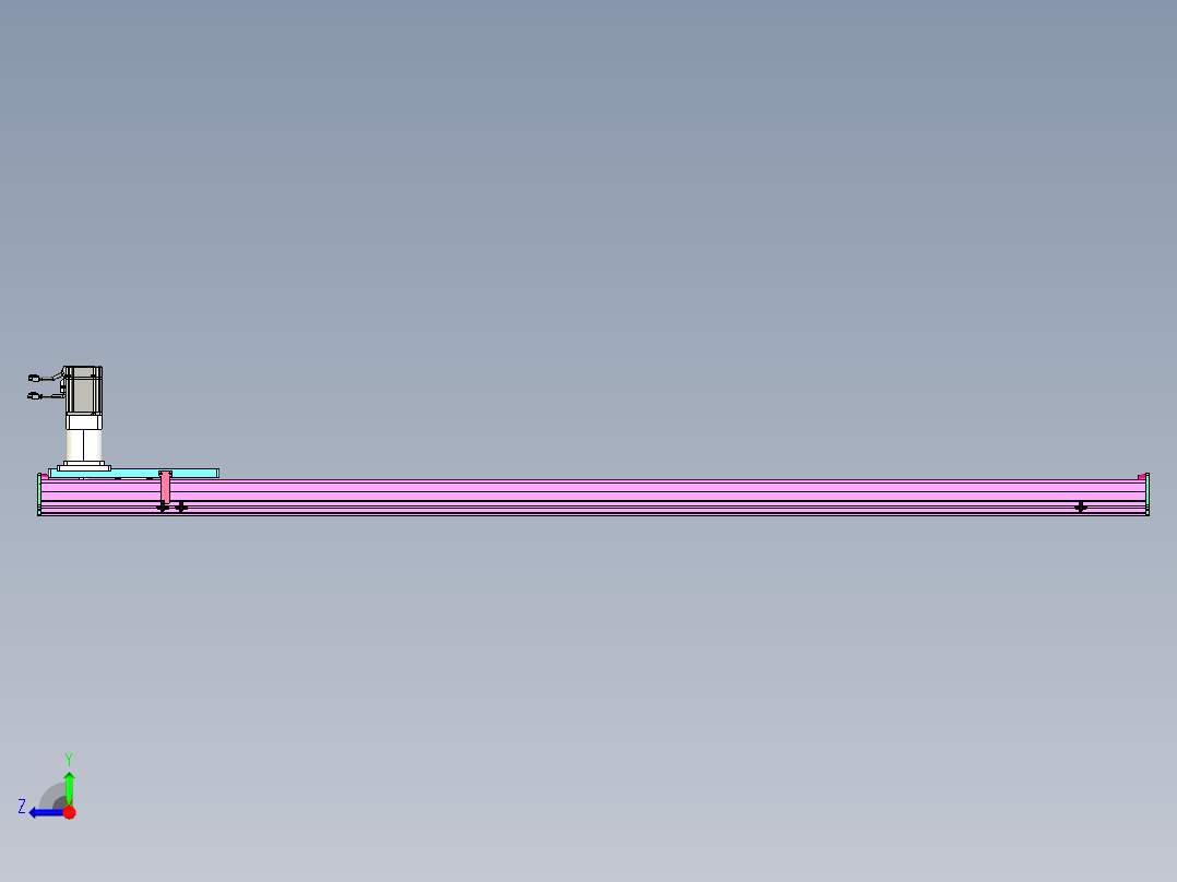 东锦齿条传动DH210G-L167-S2050-BU-减速机+P750W右视图