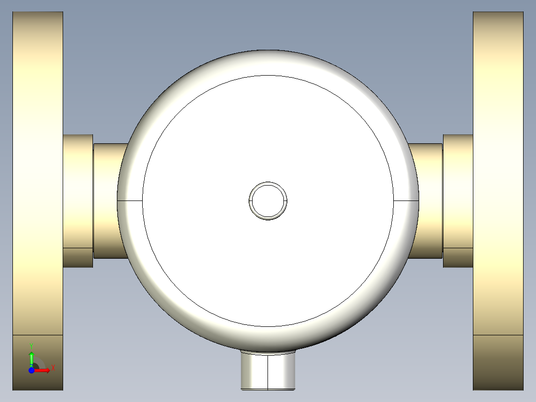 12DKPOAMCP DA 气动隔膜阀双作用与固定法兰，钻孔ANSI B16.5条款150 FF。面对面根据EN 558-1 PP-H前视图