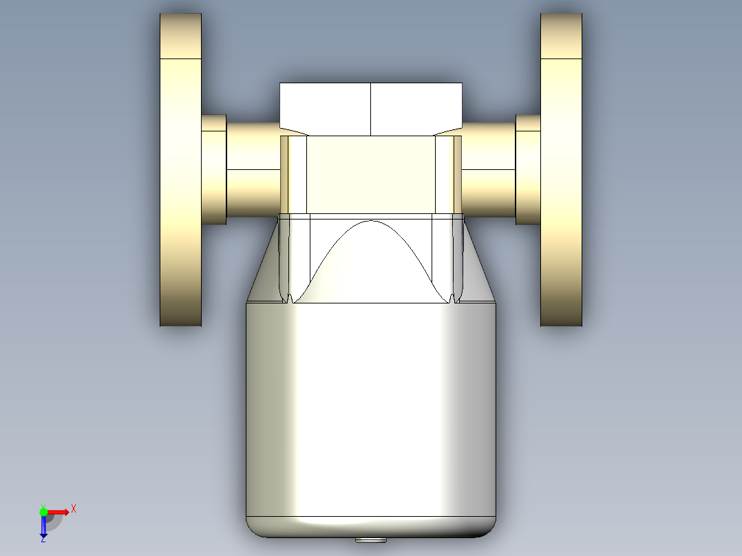 12DKPOAMCP DA 气动隔膜阀双作用与固定法兰，钻孔ANSI B16.5条款150 FF。面对面根据EN 558-1 PP-H俯视图