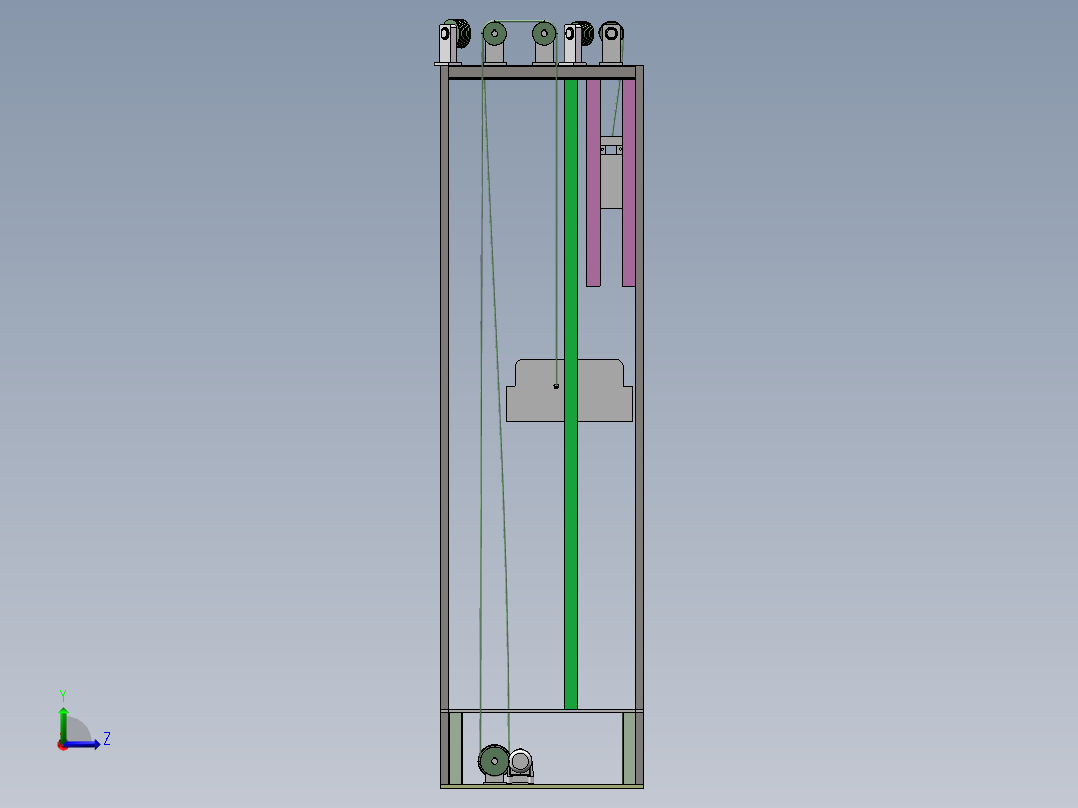 垂直升降类立体停车库的提升装置【含图和文档】左视图