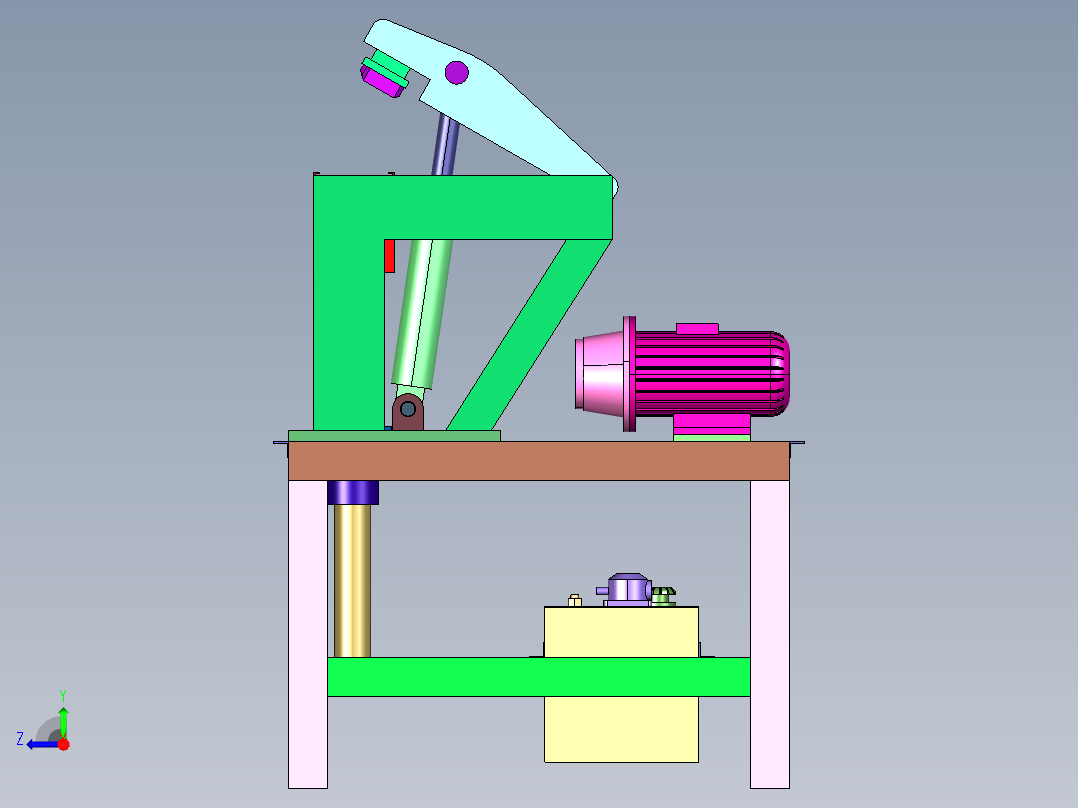 液压驱动黏土制砖机右视图