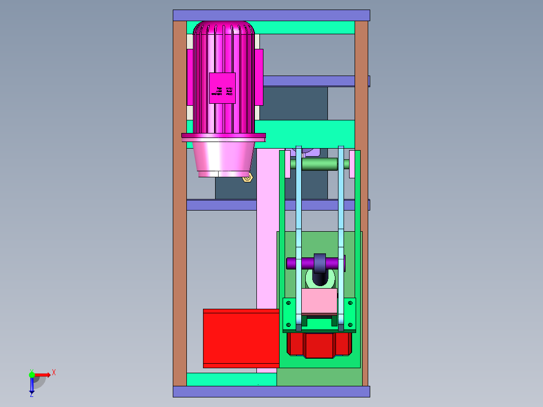 液压驱动黏土制砖机俯视图