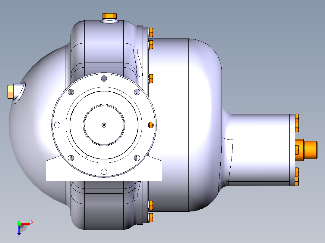 P049-两吨货车的后驱动桥设计【三维catia】俯视图