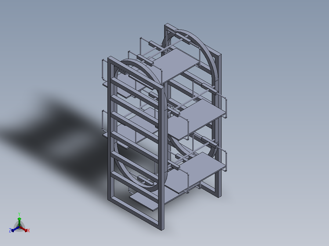 旋转停车概念--sw正等轴测图