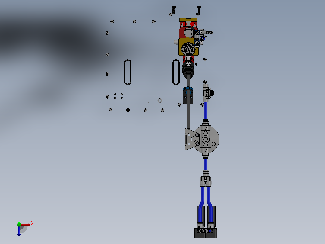 自动螺钉枪机构俯视图