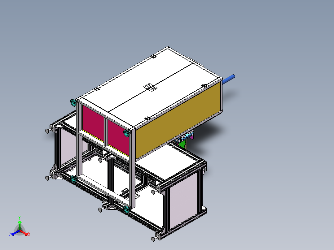 侧面旋转提升机sw21可编辑正等轴测图
