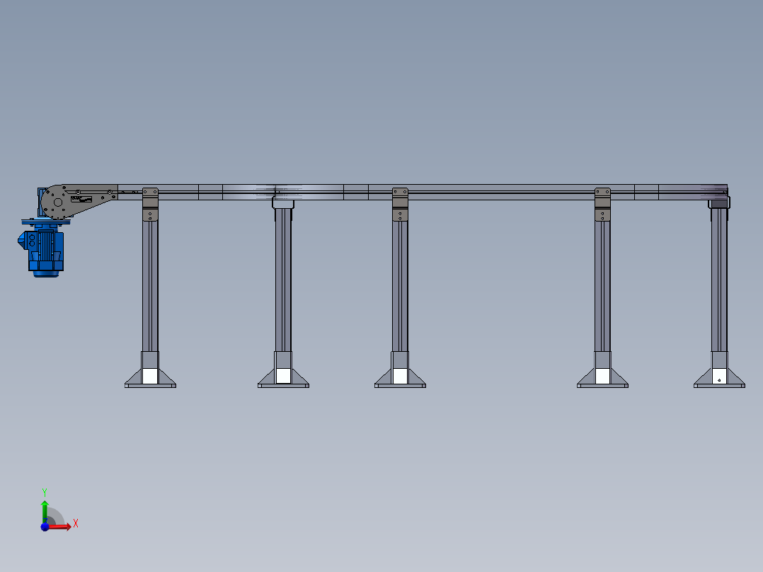 塑料链板输送机sw16可编辑前视图