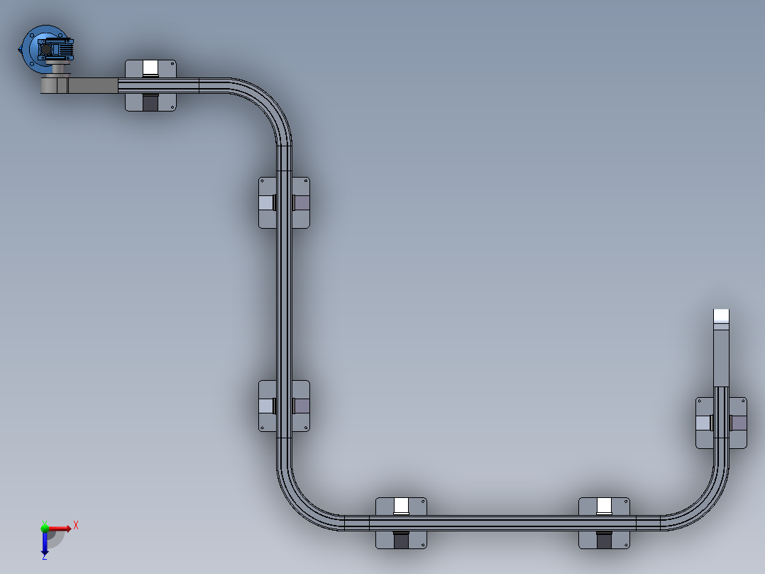 塑料链板输送机sw16可编辑俯视图