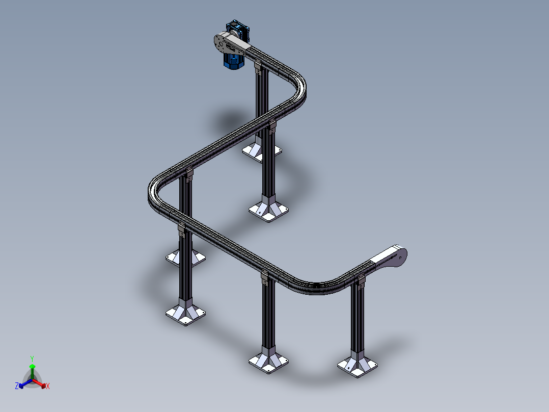 塑料链板输送机sw16可编辑正等轴测图