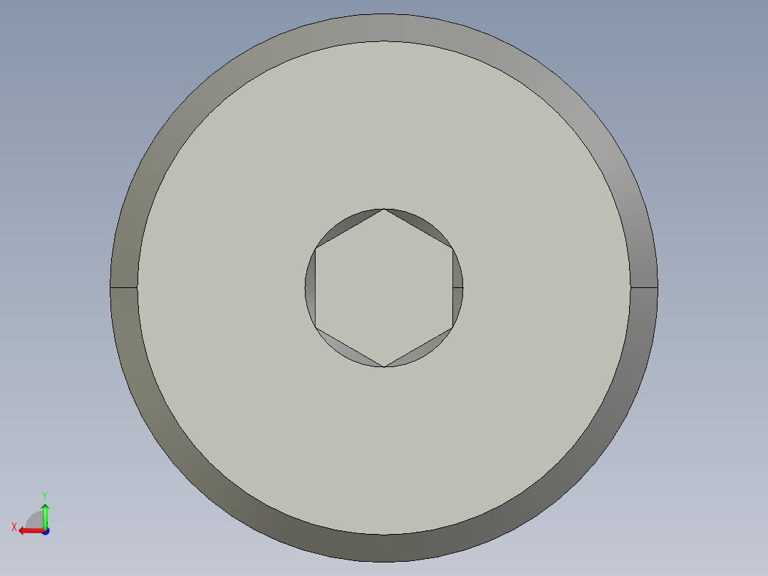 超薄型内六角螺钉-Ultra Low Profile Socket Head Screws 3-8-16 Thread Size 1 in Long.STEP后视图