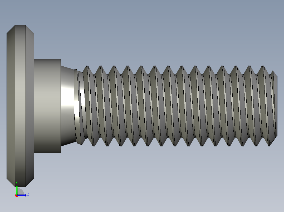 超薄型内六角螺钉-Ultra Low Profile Socket Head Screws 3-8-16 Thread Size 1 in Long.STEP左视图