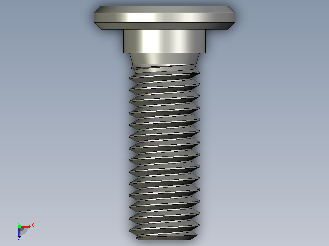 超薄型内六角螺钉-Ultra Low Profile Socket Head Screws 3-8-16 Thread Size 1 in Long.STEP俯视图