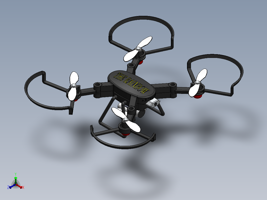 drone-174四轴无人机简易正等轴测图