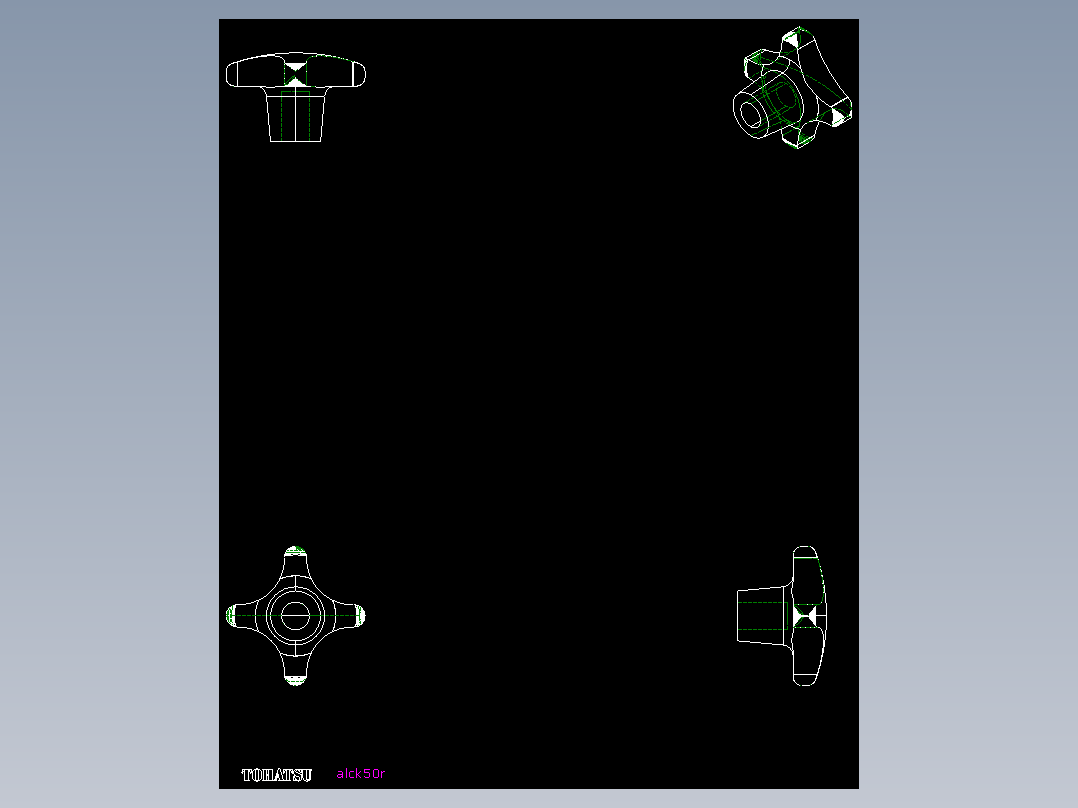 星型把手(鋁合金)ALCK-2D多系列多零件图纸模型
