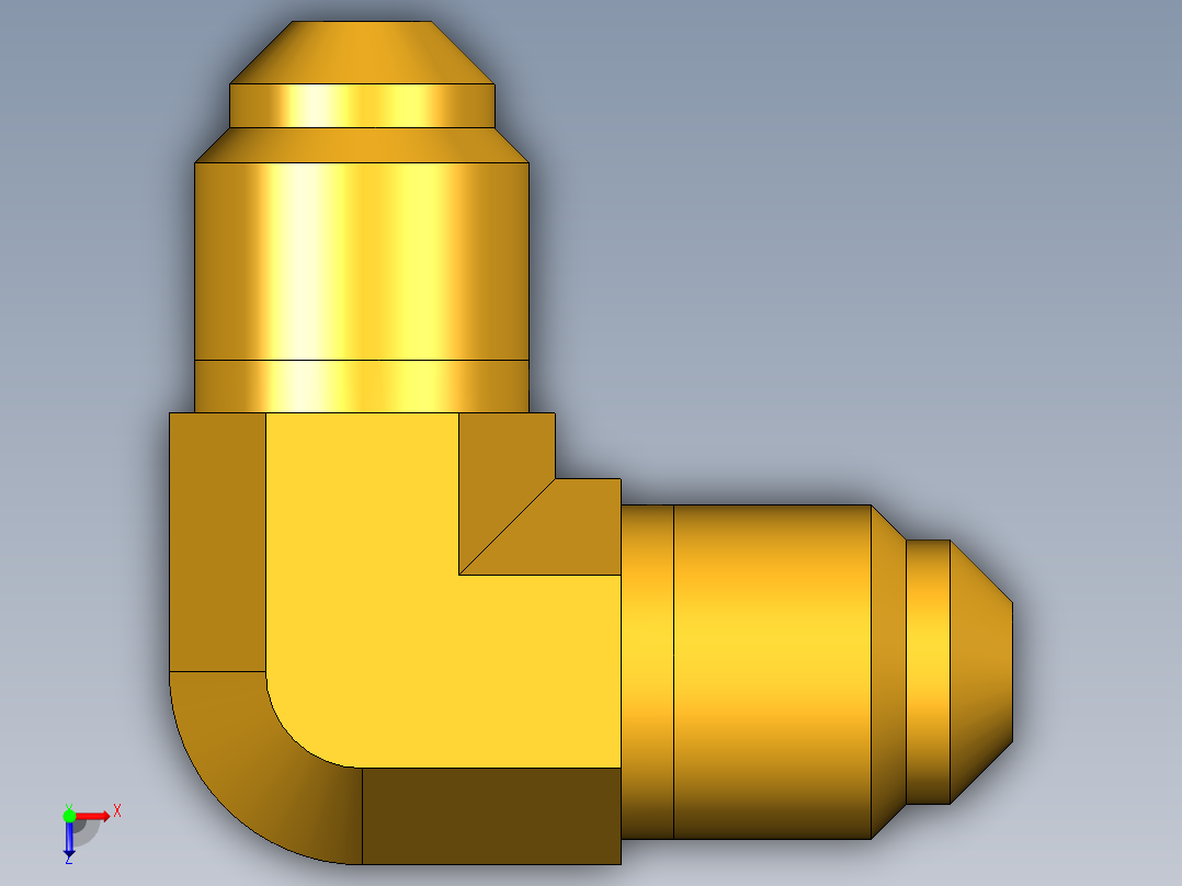 扩口式工业通用硬管接头Union Elbow 155F-3俯视图